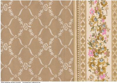 Vintage Floral Beige & Pink Background