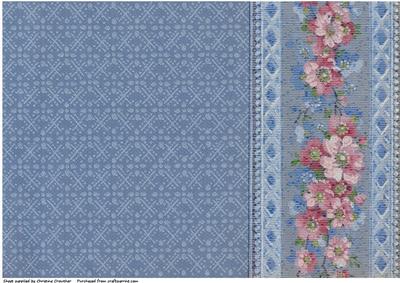 Vintage Pastel Floral Background in Blue and Pink