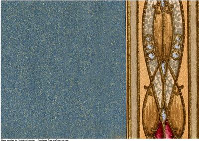 Vintage Blue and Gold Jewel Edged Background