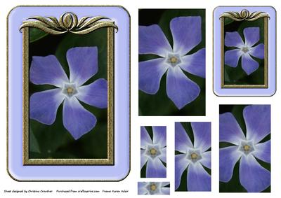 Blue Framed Blue Pinwheel Flower Pyramid