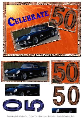 Swirling Sun Celebrate 50 Sports Car