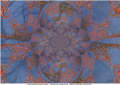 Abstract Copper Metallic Swirl on Blue
