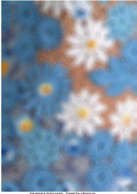 Fuzzy Frosted Glass Flowers in Blue (design 1)