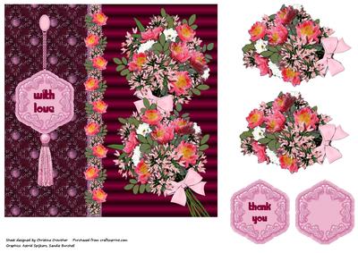 Bouquet of Flowers with Love Thank You