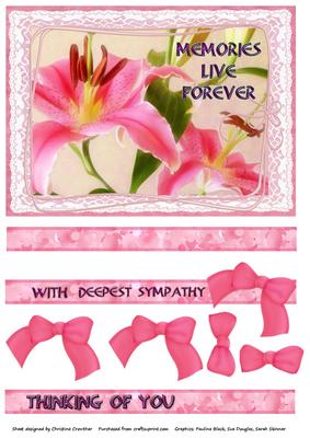 Pink Lily Memories Live Forever Sympathy Thinking of You