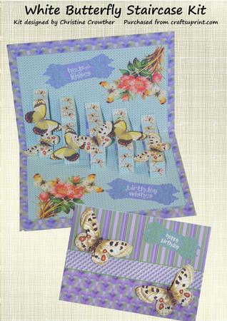 White Butterfly Staircase Card Kit