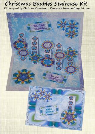 Christmas Baubles Staircase Card Kit
