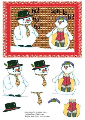Funny Naughty Mrs & Mrs Snowman Ooh La La!