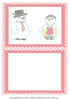Funny Naughty Mrs & Mrs Snowman Ooh La La! Insert