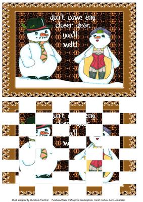 Funny Naughty Mrs & Mrs Snowman You?ll Melt Patchoupage