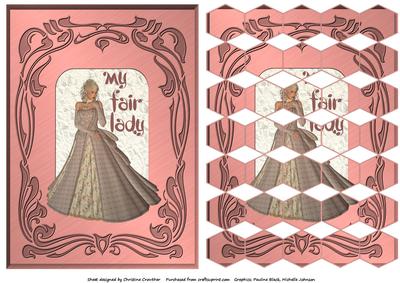 Elegant My Fair Lady in Art Nouveau Frame Hexagon Patchoupag