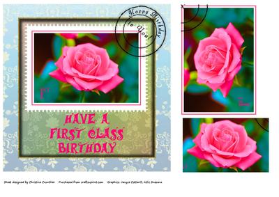 Pink Rose First Class Birthday