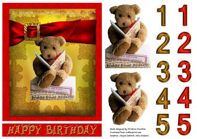 Book at Bedtime Bear Birthday Card Ages 1 to 5