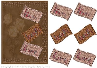 Subtle Rosebuds Live Laugh Love Card
