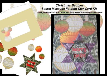 Christmas Baubles Secret Message Foldout Star Card Kit