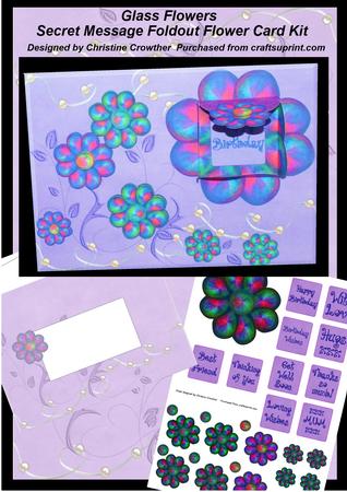Glass Flowers Secret Message Foldout Flower Card Kit