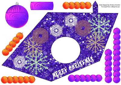 Christmas Snowflakes and Bauble Triangle-dangle - Purple