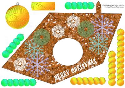 Christmas Snowflakes and Bauble Triangle-dangle - Golden