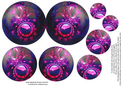 Pink Baubles Christmas Decoration or Pyramid Toppers