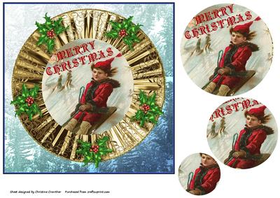 Days Gone by Vintage Christmas Sledging Circular Pyramid