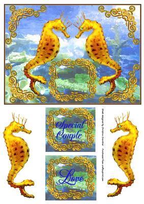 Golden Seahorses Love Special Couple Easy Step by Step