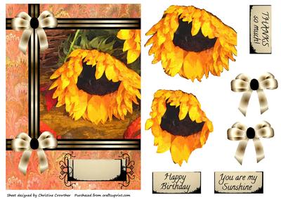Gorgeous Sunflower - Birthday, Thanks, You Are My Sunshine