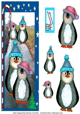 Come on In-the Water's Frozen Penguin Decoupage