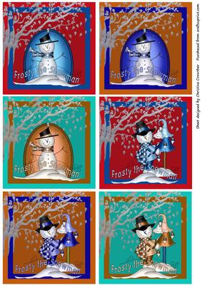 6 Cute Frosty the Snowman Toppers
