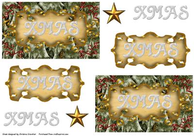 Two Xmas Toppers / Card Fronts with Decoupage