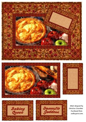 Domestic Goddess - Baking Queen - Apple Pie Quick Card