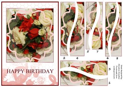 Classic Birthday Roses Card with Wavy Spiral Edge Stacker
