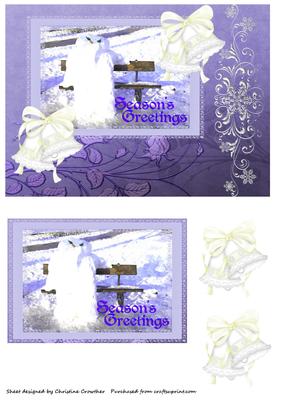 Season's Greetings Blue Snowman Waiting for Spring