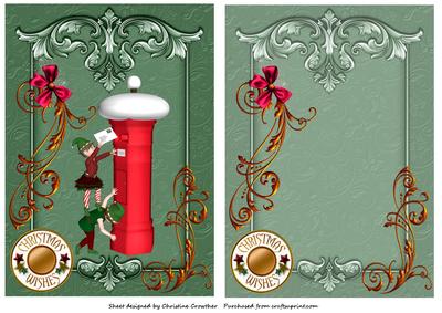 Christmas Elves Sending Christmas Wishes - Green