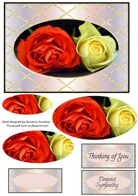Red & Yellow Rose Thinking of You Deepest Sympathy