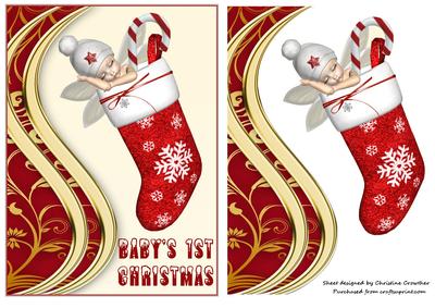 Red & Gold Baby's First Christmas
