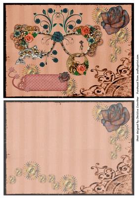 Peach Steampunk Specs and Roses Quick Card with Insert