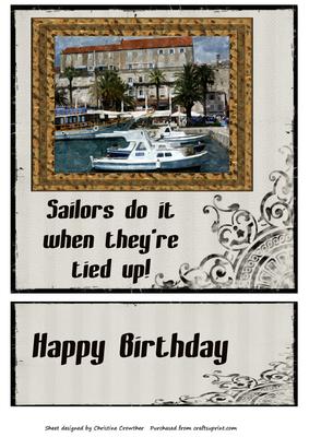 Sailors Do It When They're Tied Up! Quick Birthday Card
