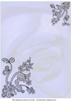 Faded Rose with Black Tulle Lace Corners - Lavender