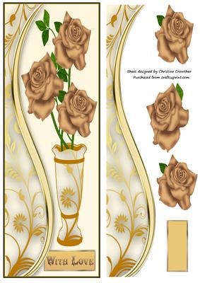 Golden Roses with Love Large Dl Step by Step