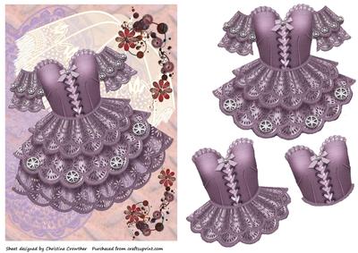 Steampunk & Old Lace Girly Dress Decoupage