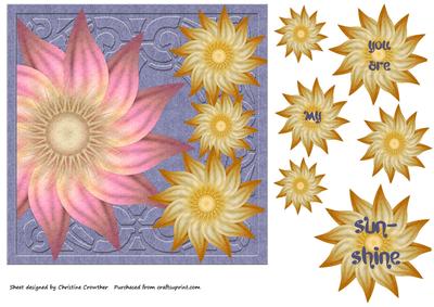 Pink & Gold Flowers You Are My Sunshine