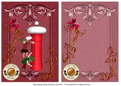 Christmas Elves Sending Christmas Wishes - Red
