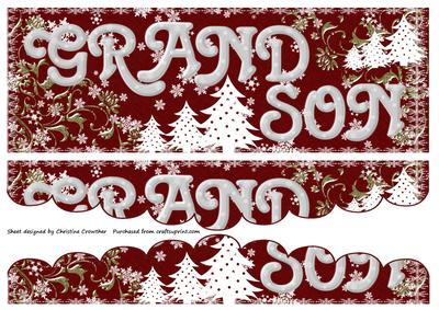 Grandson Red Christmas Large Dl Easy Shell Edge Decoupage