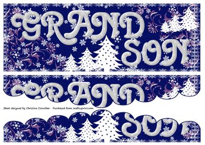 Grandson Blue Christmas Large Dl Easy Shell Edge Decoupage