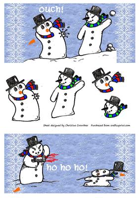 Snowman's Revenge Dl Card with Decoupage and Insert