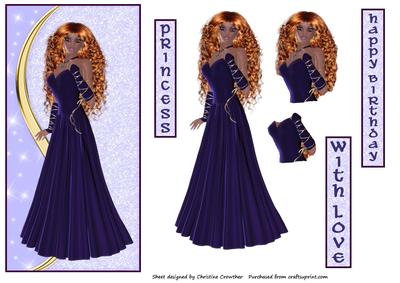Purple Princess Redhead - Birthday with Love