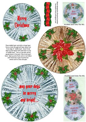 Christmas Holly Mats Swivel Trio Card