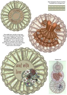 Steampunk and Old Lace Swivel Trio Card