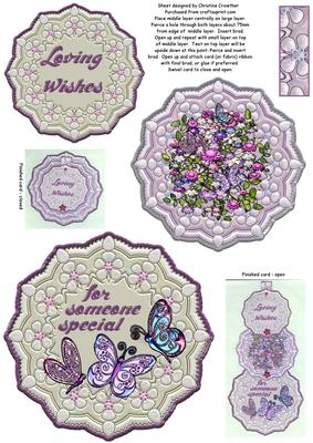 Flowers and Butterflies Swivel Trio Card