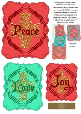 Peace Love Joy Swivel Trio Card